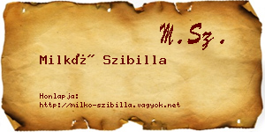 Milkó Szibilla névjegykártya